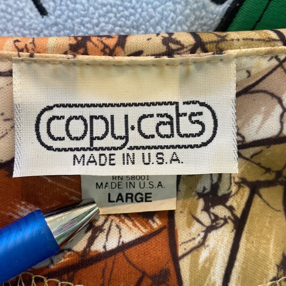 1980s Copy Cats 2pc Poly Print Skirt set - Picture 4 of 5